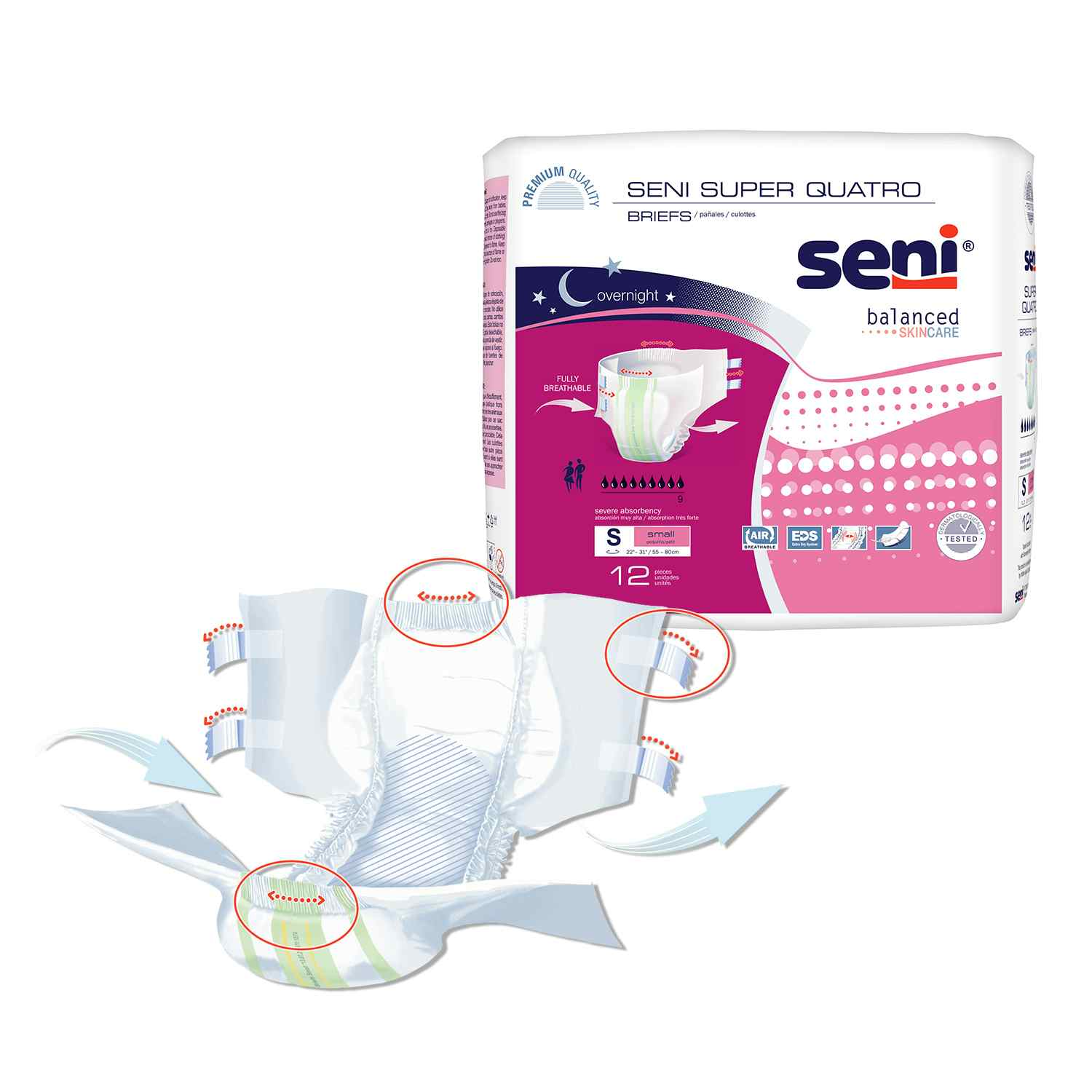 Seni Super Quatro Adult Diapers with Tabs