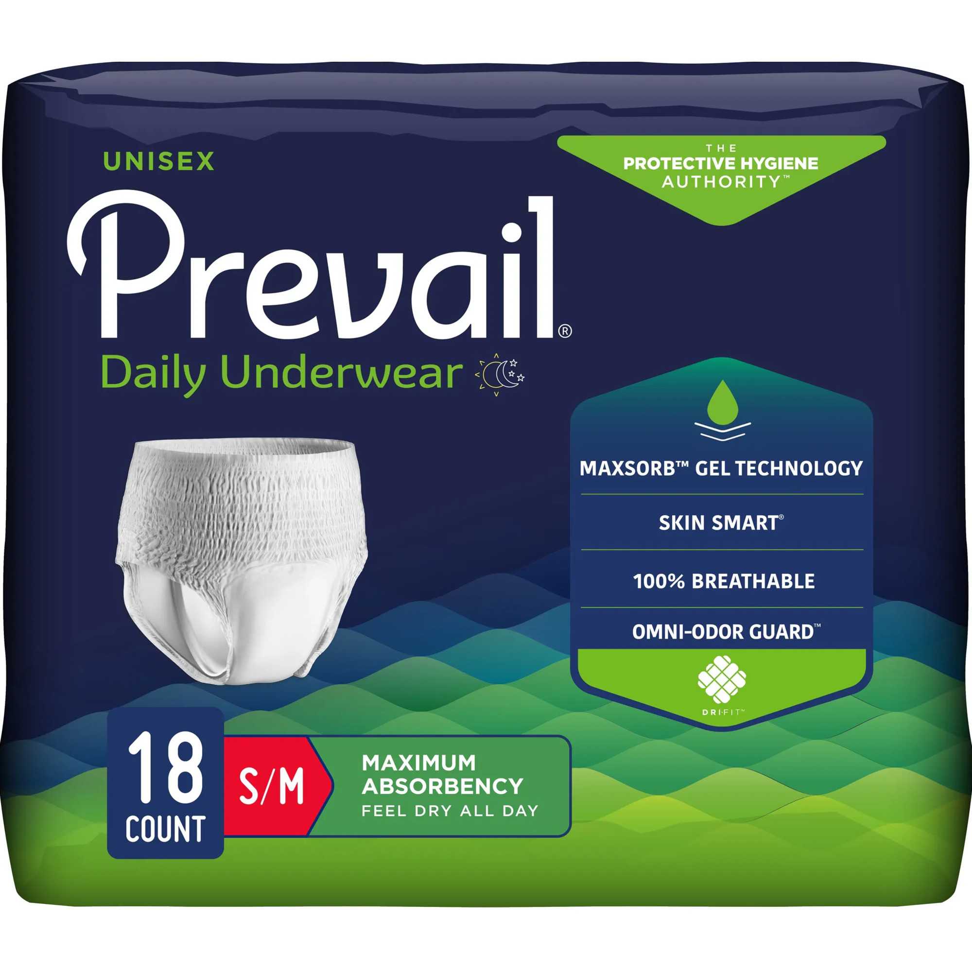 Prevail Incontinence Underwear for Men & Women, Maximum Absorbency