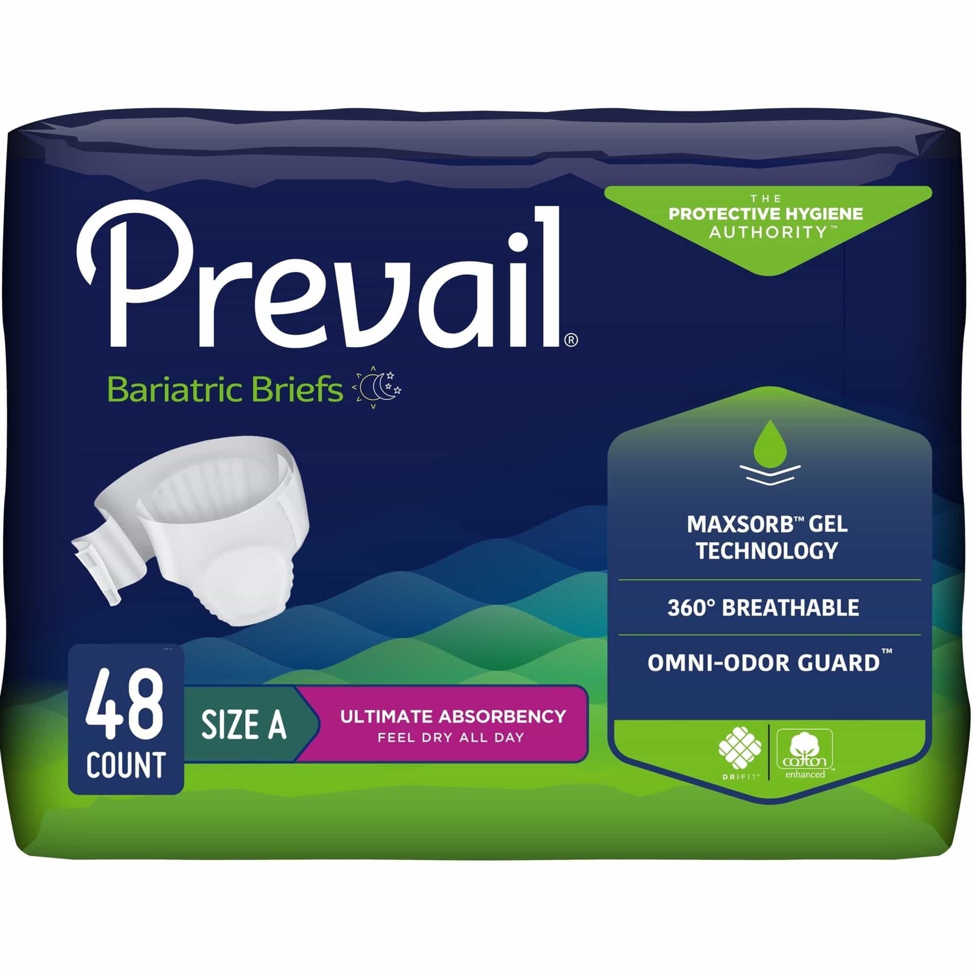 Prevail Bariatric Briefs with Tabs, Ultimate