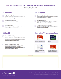 checklist for traveling with bowel incontinence